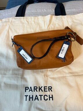 Parker Thatch Big Buddy - Leather British Tan with Wristlet Lanyard - Leopard